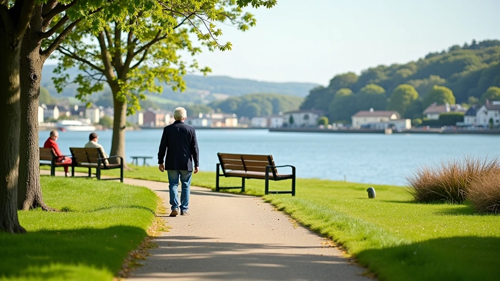 Galway coastal parks with views over water, benches, and accessible outdoor spaces for walking